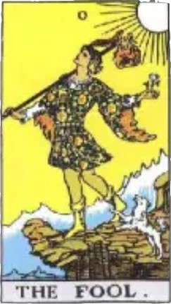 The Fool, public domain, taken from Pamela Coleman Smith and Arthur Edward Waite The Fool